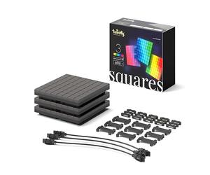 Twinkly Squares Extension Kit, RGB LED Panels Kit, Including 3 Extension Panels and Connection Cables, Compatible with HomeKit, Alexa and Google Home, Gaming Lights and Streaming, 16M+ Colors
