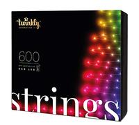 Twinkly Strings 600 LED RGB, Ledlichtsnoer Buiten en Binnen, Slimme Multi Ledverlichting, Compatibel met HomeKit, Alexa en Google Home, Ledlichten voor Gaming, IP44, Bediend via App, Zwart Snoer, 48m
