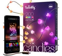 Twinkly Candies Heart Shaped 200 Rgb LED Smart Light String Clear Wire USB-C - Multicolor, none