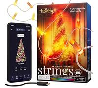 Twinkly Strings USB-C Candle 100 LED, Candle-Shaped LED Light String, Christmas Lights, RGB Multicolor LED Lights, Mappable LEDs, Compatible with Alexa, Google Home, USB-C Power, Transparent Wire, 6m
