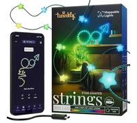 Twinkly Strings USB-C Star 200 LED, Star-shaped LED Light String, Christmas Lights, RGB Multicolor LED Lights, Mappable LEDs, Compatible with Alexa, Google Home, USB-C Power, Green Wire, 12m