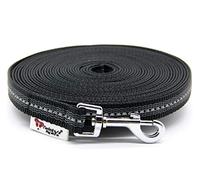 Twinkys Dog Style MADE IN GERMANY Towline dog leash rubberized 20 mm wide for dogs up to 50 kg - WITHOUT hand strap 3 Metres black reflective