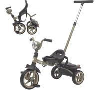 Twinly Carly - Foldable Toddler Tricycle for 1-5 Year Olds, Lightweight Kids Trike with Adjustable Parent Push Handle, Light & Sound Handlebar, Rear Storage Basket, Compact Outdoor Tricycle (Green)