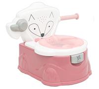 Twinly Foxy Baby Potty Potty - Children's Toilet with Reducer for Toilet - With Paper Roll Holder and Simulated Chain Pull - Removable Inner Cup (Pink)
