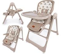 Twinly Movity Baby High Chair from Birth, Foldable 2 in 1 (Beige) | Foldable, Reclining, 4 Height Positions, 5-Point Harness, Suitable up to 15 kg