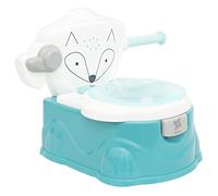 Twinly Orinal Foxy Toilet for Children with Toilet Reducer with Paper Roll Holder and Simulated Chain Handle - Removable Inner Cup (Azul)