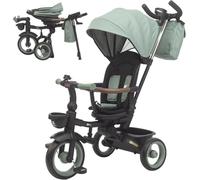 Twinly Sami Foldable Baby Trike, Reversible Seat, Parent Handle, Green
