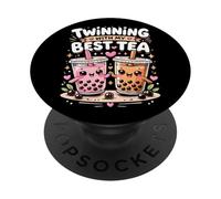 Twinning With My Best Tea Cute Kawaii Boba Drink For Friends PopSockets Adhesive PopGrip