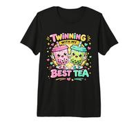 Twinning with My Best Tea Cute Kawaii Boba Drink for Friends Premium T-Shirt