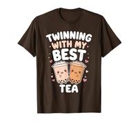 Twinning with My Best Tea Cute Kawaii Boba Drink for Friends T-Shirt