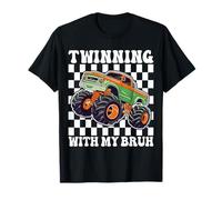 Twinning with My Bruh Kids Boys Funny Twin Monster Truck Boy T-Shirt