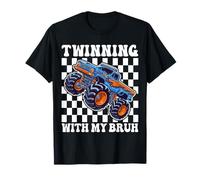 Twinning with My Bruh Kids Boys Funny Twin Monster Truck Boy T-Shirt