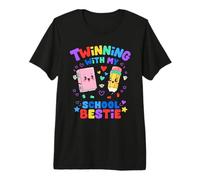 Twinning with My School Bestie Cute Back to School Friends Premium T-Shirt