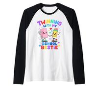 Twinning with My School Bestie Cute Back to School Friends Raglan Baseball Tee