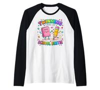 Twinning with My School Bestie Cute Matching Friend Twin Day Raglan Baseball Tee