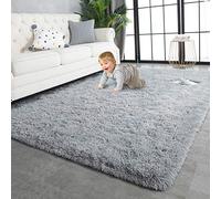 TWINNIS Super Soft Shaggy Rugs Fluffy Carpets, 4x5.9 Feet, Indoor Modern Plush Area Rugs for Living Room Bedroom Kids Room Nursery Home Decor, Upgrade Anti-Skid Rectangular Fuzzy Rug, Grey