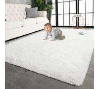 TWINNIS Super Soft Shaggy Rugs Fluffy Carpets 4x5.9 Feet, Indoor Modern Plush Area Rugs for Living Room Bedroom Kids Room Nursery Home Decor, Upgrade Anti-Skid Fuzzy Rug, Cream White