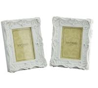 TWINPACK Shabby Chic Style Very Ornate Matt White Photo Frames for a 6"x4" (152x102mm) Picture - Chelsea by Sixtrees.
