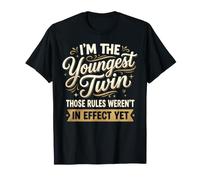 Twins Funny Matching Birthday Siblings Youngest Twin T-Shirt