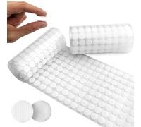 Twins Markhor®1008pcs 10mm 2/5" Diameter Sticky Back Coins Hook and Loop Dots, Self Adhesive White Sticky Dots Double Sided, Hook and Loop Tape Double Sided Sticky Pads for Craft Party DIY (504 Each)