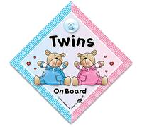 Twins On Board Car Sign Suction Cup Car Window Sign Baby On Board Sign For Mum & Baby