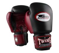Twins Special BGVL3 Boxing Gloves - Genuine Leather - Black/Wine Red - 16 oz