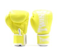 Twins Special BGVL4P Pastel Collection Leather Boxing Gloves, Hook & Loop Closure, For Muay Thai, Boxing, Kickboxing & MMA Training & Sparring (Lemon, 12oz)