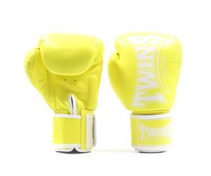 Twins Special BGVL4P Pastel Collection Leather Boxing Gloves, Hook & Loop Closure, For Muay Thai, Boxing, Kickboxing & MMA Training & Sparring (Lemon, 12oz)