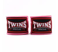 TWINS SPECIAL CH5 Elastic Cotton Handwraps - Solid Colour - For Muay Thai, Boxing, Kickboxing or MMA (Pink)