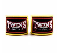 TWINS SPECIAL CH5 Elastic Cotton Handwraps - Solid Colour - For Muay Thai, Boxing, Kickboxing or MMA (Yellow)
