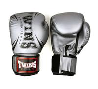 Twins Special FBGVDM3-TW6 Synthetic Leather Boxing Gloves, Hook & Loop Closure, For Muay Thai, Boxing, Kickboxing & MMA Training & Sparring (Grey, 14oz)