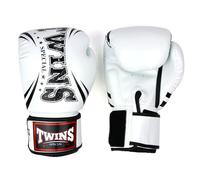 Twins Special FBGVDM3-TW6 Synthetic Leather Boxing Gloves, Hook & Loop Closure, For Muay Thai, Boxing, Kickboxing & MMA Training & Sparring (White, 10oz)