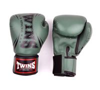 Twins Special FBGVDM3-TW6 Synthetic Leather Boxing Gloves, Hook & Loop Closure, For Muay Thai, Boxing, Kickboxing & MMA Training & Sparring (Olive Green, 10oz)