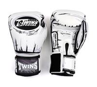 Twins Special FBGVL4 Printed Design Leather Boxing Gloves, Hook & Loop Closure, For Muay Thai, Boxing, Kickboxing & MMA Training & Sparring (Comic, 10oz)