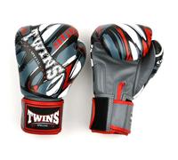 Twins Special FBGVL4 Printed Design Leather Boxing Gloves, Hook & Loop Closure, For Muay Thai, Boxing, Kickboxing & MMA Training & Sparring (Demon, 10oz)