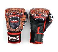 Twins Special FBGVL4 Printed Design Leather Boxing Gloves, Hook & Loop Closure, For Muay Thai, Boxing, Kickboxing & MMA Training & Sparring (Barong, 10oz)
