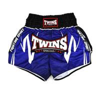 TWINS SPECIAL Satin Muay Thai Shorts (UK, Waist, 28, Regular, Regular, Rusty Blue)