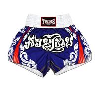 TWINS SPECIAL Satin Muay Thai Shorts (UK, Waist, 30, Regular, Regular, Laithai Blue)