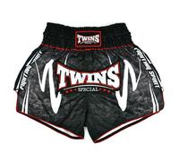 TWINS SPECIAL Satin Muay Thai Shorts (UK, Waist, 32, Regular, Regular, Rusty Black)