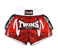 TWINS SPECIAL Satin Muay Thai Shorts (UK, Waist, 32, Regular, Regular, Rusty Red)