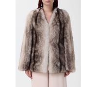 Twinset Abstract-Pattern Faux-Fur Wool-Blend Short Coat - Size: 38 - female