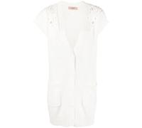 TWINSET crochet-trim cap-sleeve cardigan - White XS-M