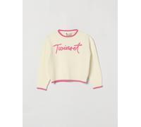 Twinset Girl's Ribbed Viscose Blend Jumper with Embroidered Logo - Size: 2 - female