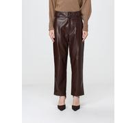 Twinset High-Waisted Straight-Leg Cropped Faux Leather Trousers - Size: 40 - female