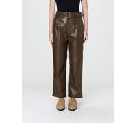 Twinset High-Waisted Straight-Leg Cropped Faux Leather Trousers - Size: 44 - female