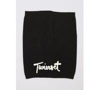 Twinset Kid's Ribbed Wool Scarf with Contrasting Jacquard Logo - Size: M - unisex