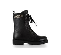 TWINSET Leather boots with side logo plate | 5BTDS252TCP150 00006 BLACK, Black, 8 UK