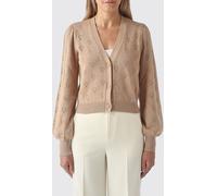 Twinset Open-Knit Cotton and Cashmere-Blend Cardigan with Heart Print and V-Neck - Size: S - female