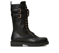 TWINSET Oval T leather combat boots - Black 35-36