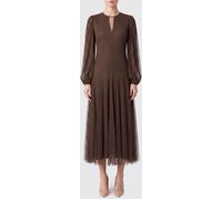 Twinset Pleated Tulle Midi Ceremonial Dress with Crew Neck - Size: 44 - female